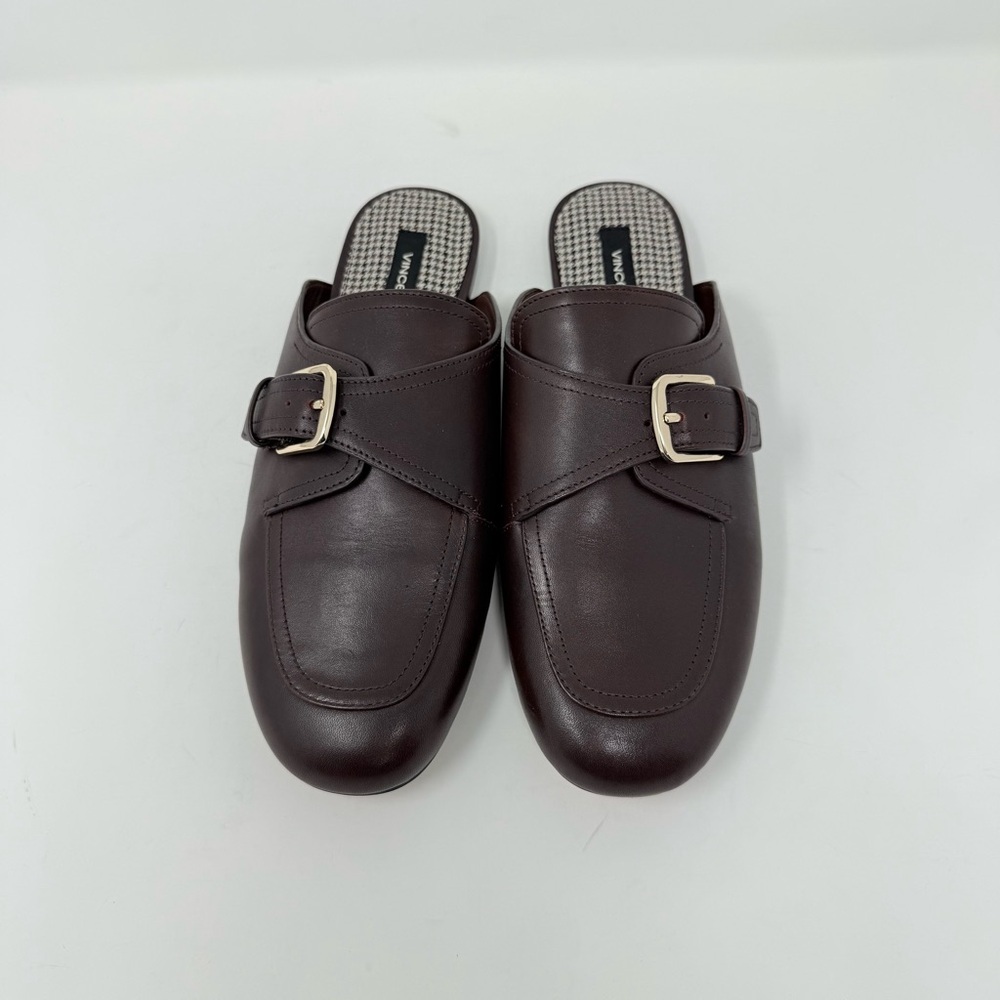 New Vince Minetta Leather Loafer Mule Chili Brown Sz 6.5 - Picture 8 of 13